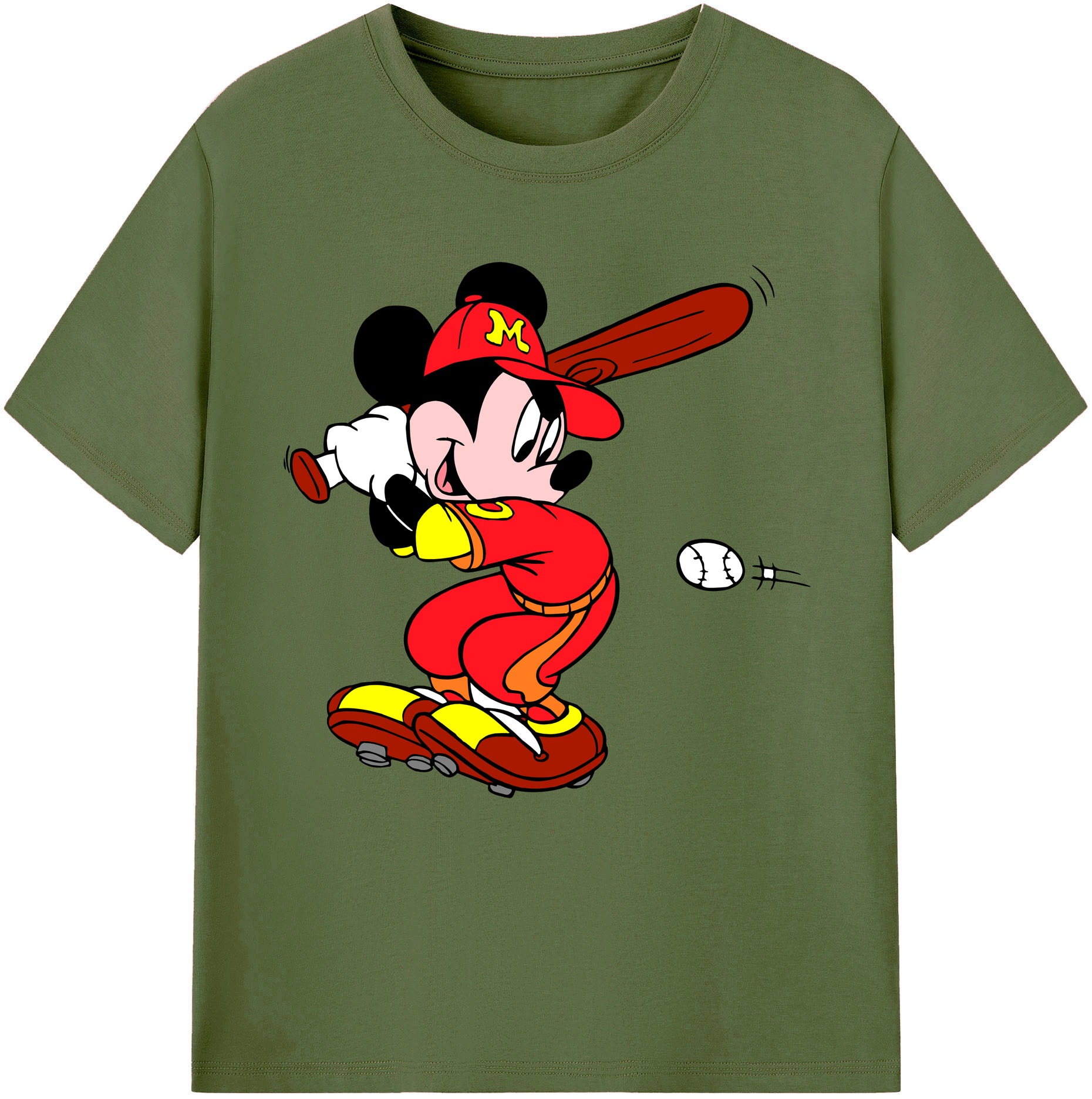 （画像用） ミッキーマウス Mickey Mouse 綿100％半袖Tシャツ（フロントプリント）